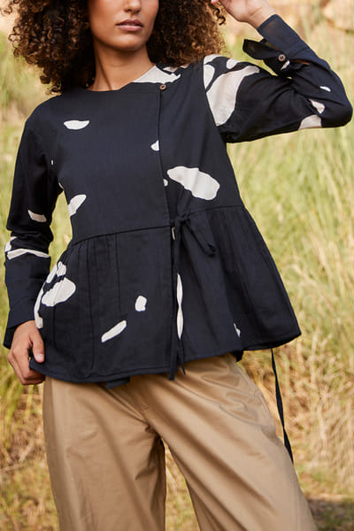 Black printed blouse