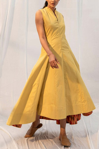 Yellow sleeveless dress