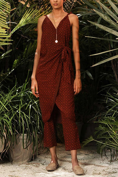 Maroon printed co-ords