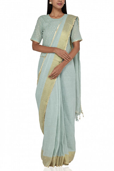 Hand woven linen sari