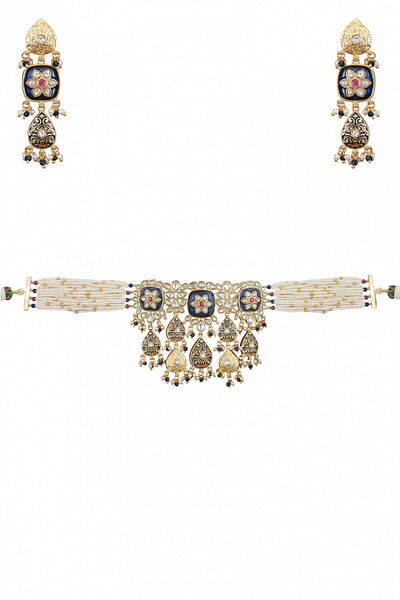 Meenakari and kundan necklace set