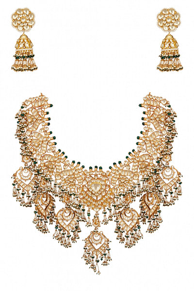 Kundan embellished necklace set