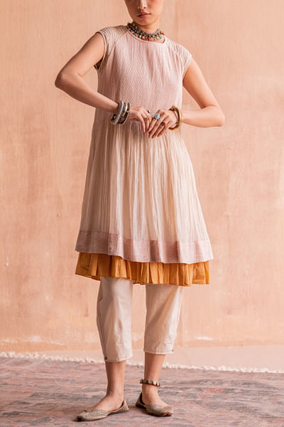 White chanderi kurta
