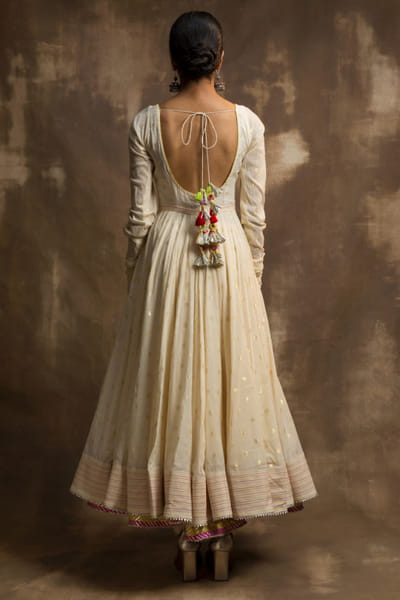 Karishma Khanduja Cream hand embroidered anarkali set KARJUN25D130234