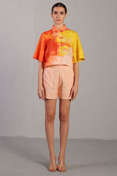 Yellow and orange painterly printed co-ords