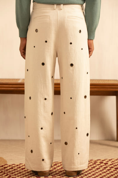 Kula White denim cotton pants KULAAUG26D153283