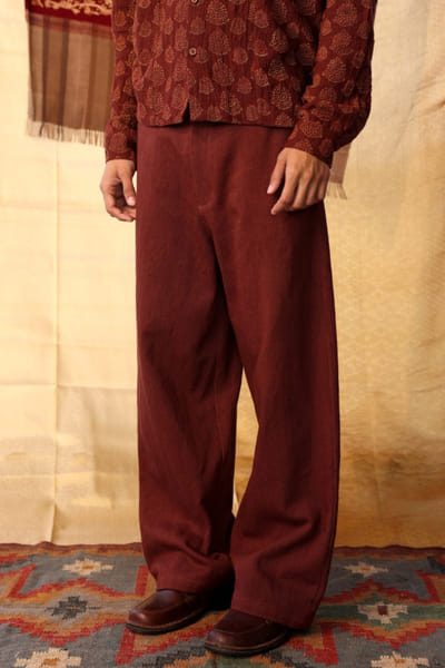Kula Brown block printed pants KULAJUL26D149992