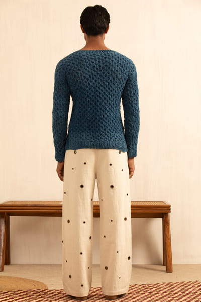Kula Indigo knitted t-shirt KULAAUG26D153275