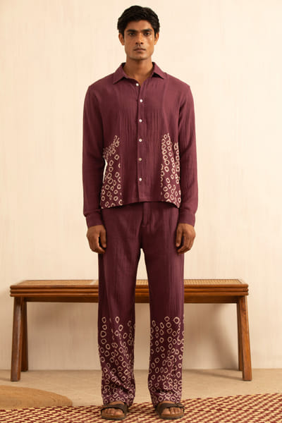 Kula Purple bandhani shirt KULAAUG26D153277