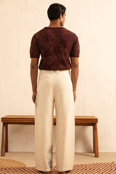 Kula Aubergine kantha knitted t-shirt KULAAUG26D153278