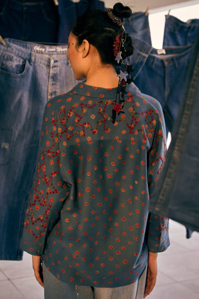 Meld studio Indigo blue tie-dye top MELDAUG26D151864