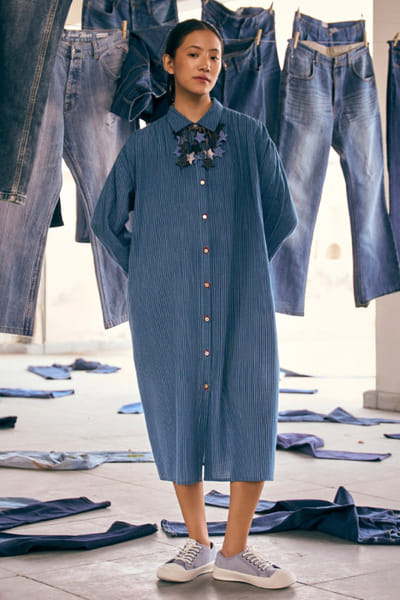 Meld studio Indigo blue handwoven tunic MELDAUG26D151856