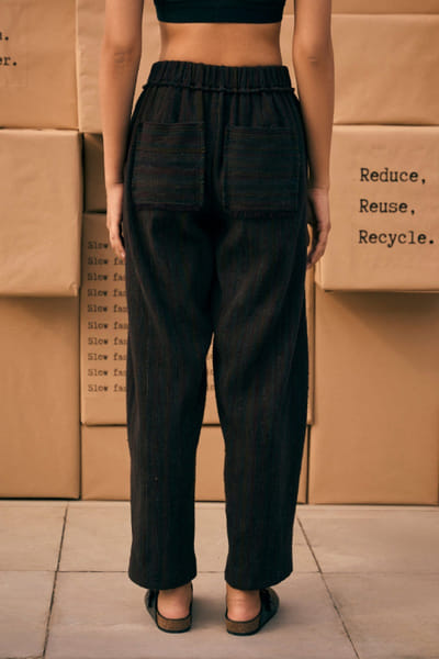 Meld studio Black upcycled handcrafted trousers MELDAUG26D151861