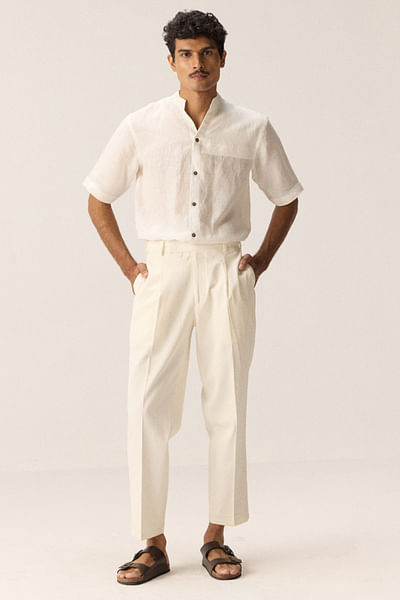 White straight cut trouser