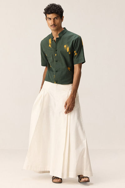 White flared trouser