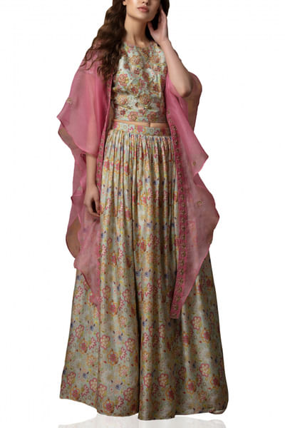 Pastel blue lehenga set