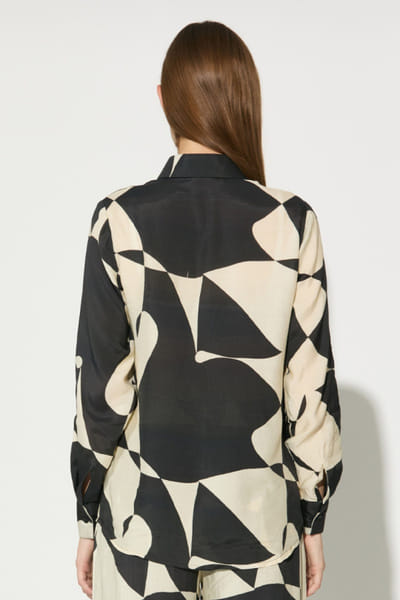 KoAi Black and white abstract printed shirt KOAIMAY26D143919