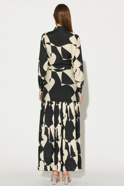 KoAi Black and white abstract printed skirt KOAIMAY26D143921