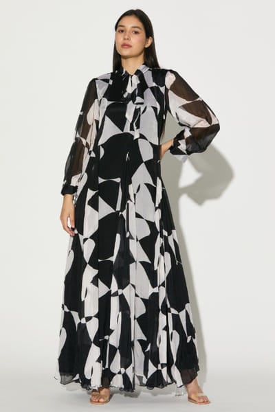 KoAi Black and white abstract printed long dress KOAIMAY26D143922