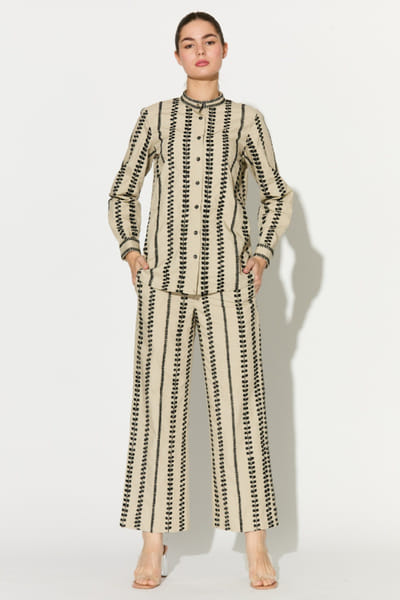 KoAi Beige embroidered pants KOAIMAY26D143927