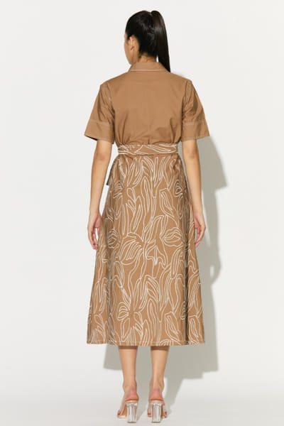 KoAi Light brown embroidered shirt dress KOAIMAY26D143934