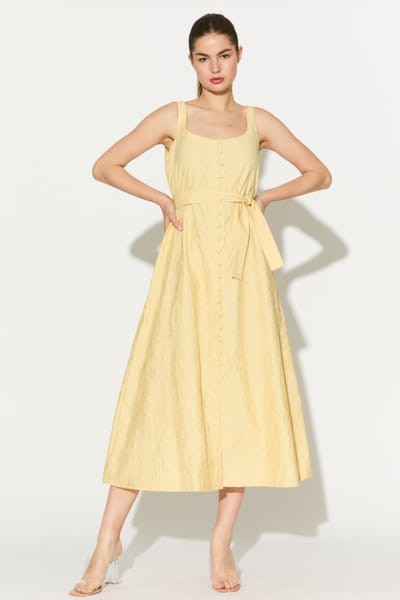 KoAi Lemon yellow embroidered dress KOAIMAY26D143935