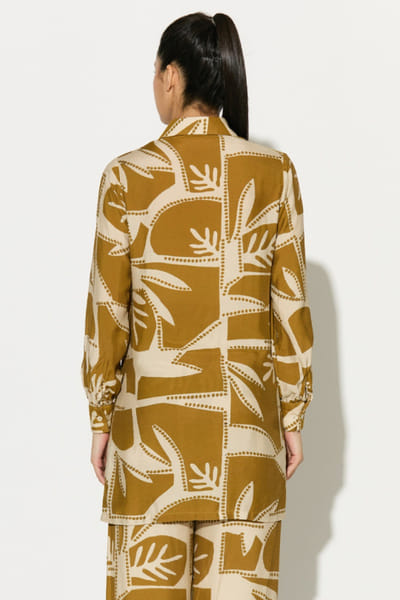 KoAi Mustard and off-white patterned shirt KOAIMAY26D143936