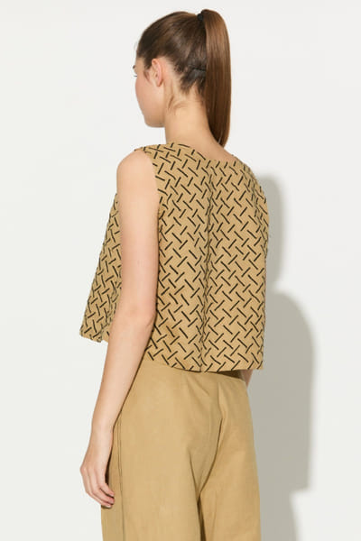 KoAi Golden embroidered linen top KOAIMAY26D143938