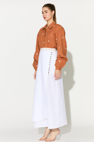 KoAi White linen skirt KOAIMAY26D143943