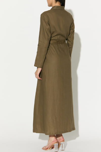 KoAi Sage green linen shirt dress KOAIMAY26D244073