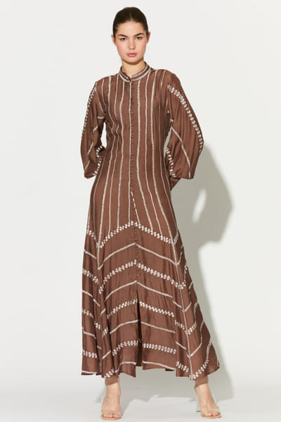 KoAi Brown embroidered shirt dress KOAIMAY26D244075