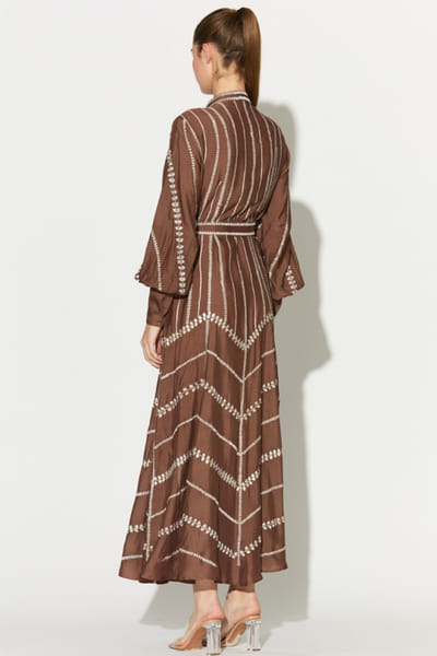 KoAi Brown embroidered shirt dress KOAIMAY26D244075