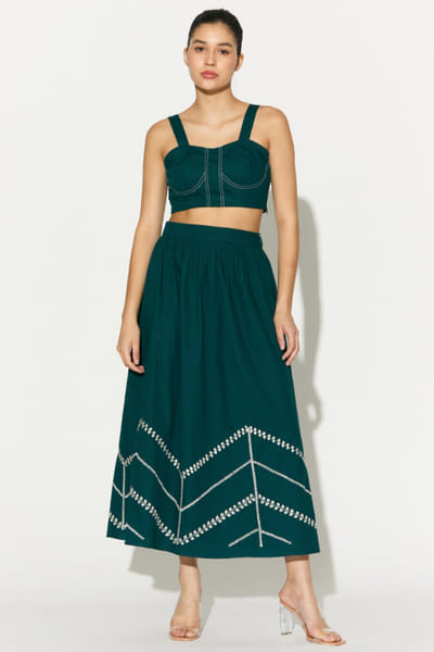 KoAi Teal popline cotton bustier KOAIMAY26D244076