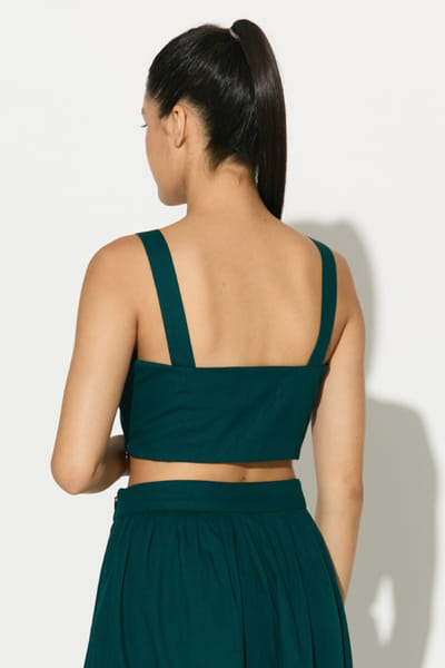 KoAi Teal popline cotton bustier KOAIMAY26D244076