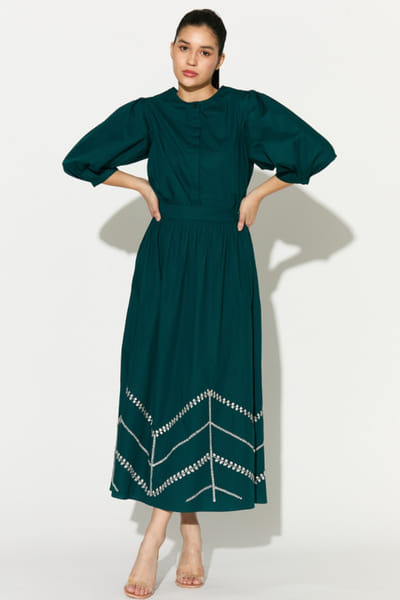 KoAi Teal poplin cotton shirt KOAIMAY26D244077