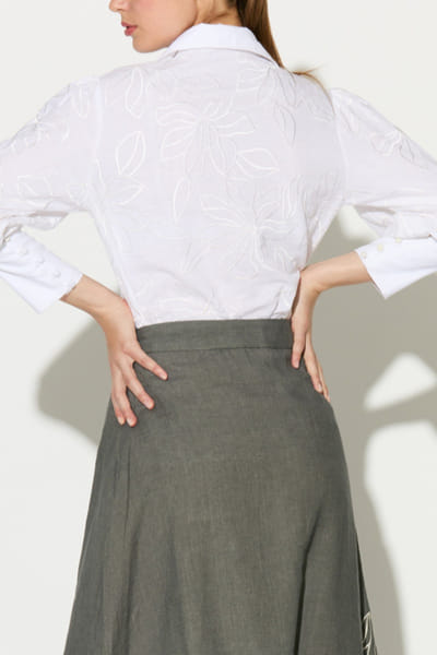 KoAi White embroidered linen shirt KOAIMAY26D244080