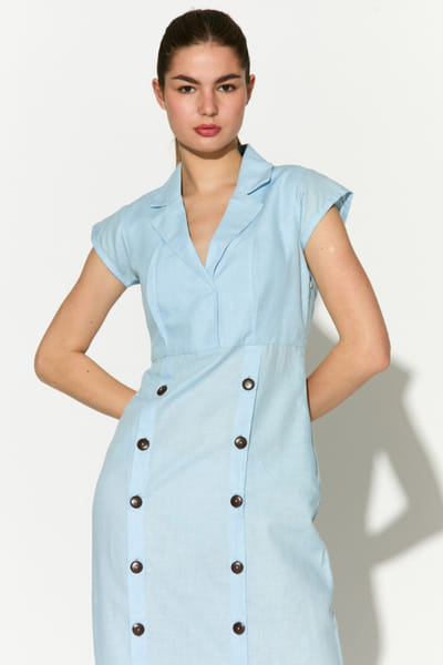 KoAi Light blue linen long dress KOAIMAY26D244084