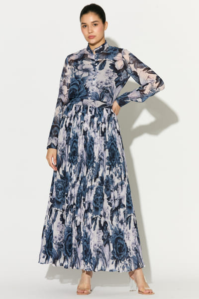 KoAi White and blue floral printed shirt KOAIMAY26D244085