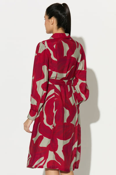 KoAi Beige and hot pink floral shirt dress KOAIMAY26D244089