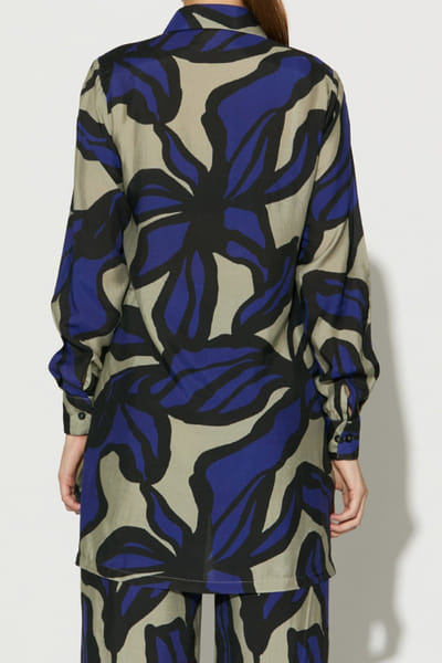 KoAi Beige and blue floral printed shirt KOAIMAY26D244096