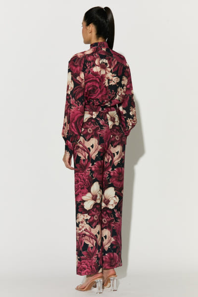 KoAi Black and pink floral printed pants KOAIMAY26D344868