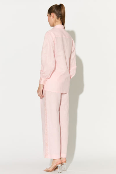 KoAi Light pink embroidered linen pants KOAIMAY26D344873