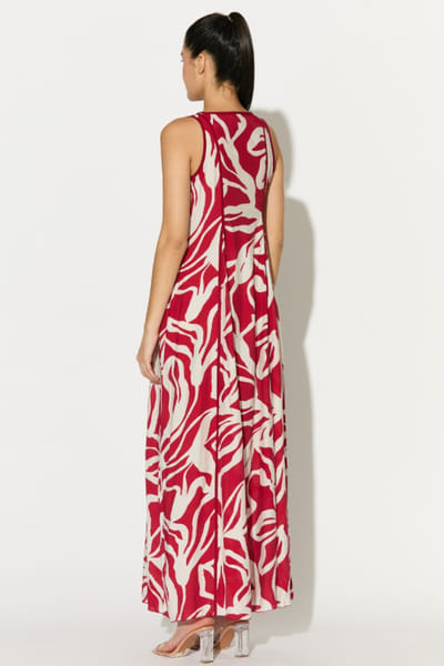KoAi Red and white floral printed long dress KOAIMAY26D344879