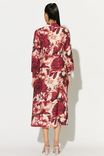 KoAi White and red floral printed shirt dress KOAIMAY26D344885
