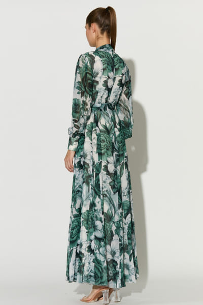 KoAi White and mint floral printed long dress KOAIMAY26D344887