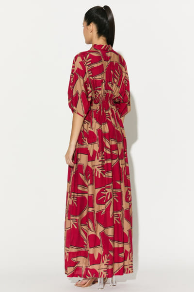 KoAi Red and golden patterned dress KOAIMAY26D344890