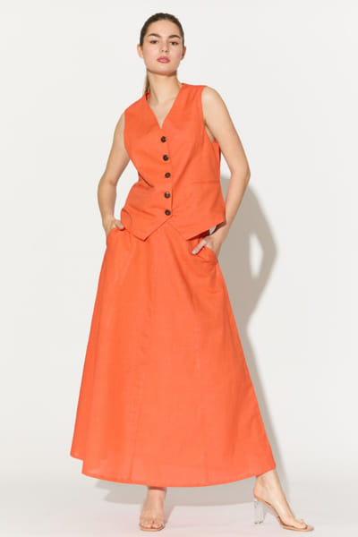 KoAi Orange linen waistcoat KOAIMAY26D344891