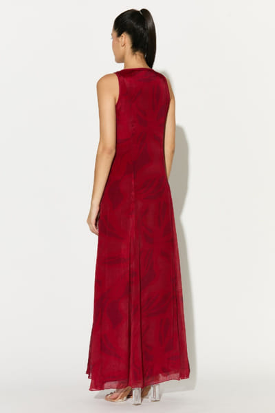 KoAi Red and pink floral printed long dress KOAIMAY26D344893