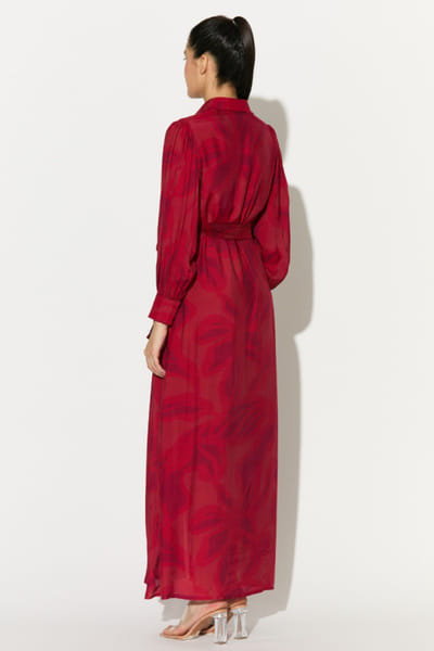 KoAi Red and pink floral printed shirt dress KOAIMAY26D344894
