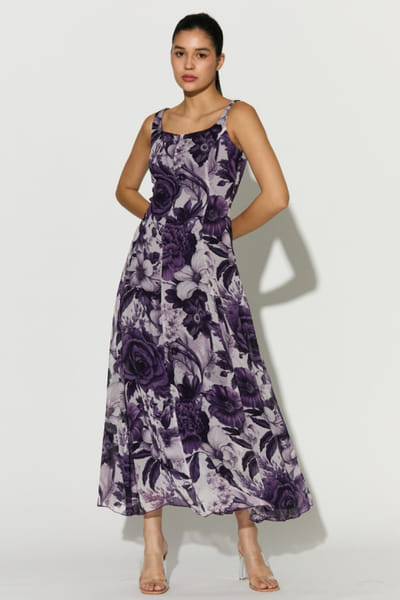 KoAi White and purple floral printed dress KOAIMAY26D344895